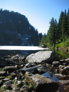 rocks and lake